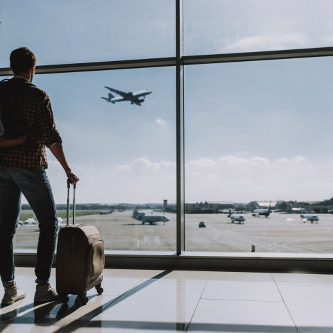 Traveler at the airpors